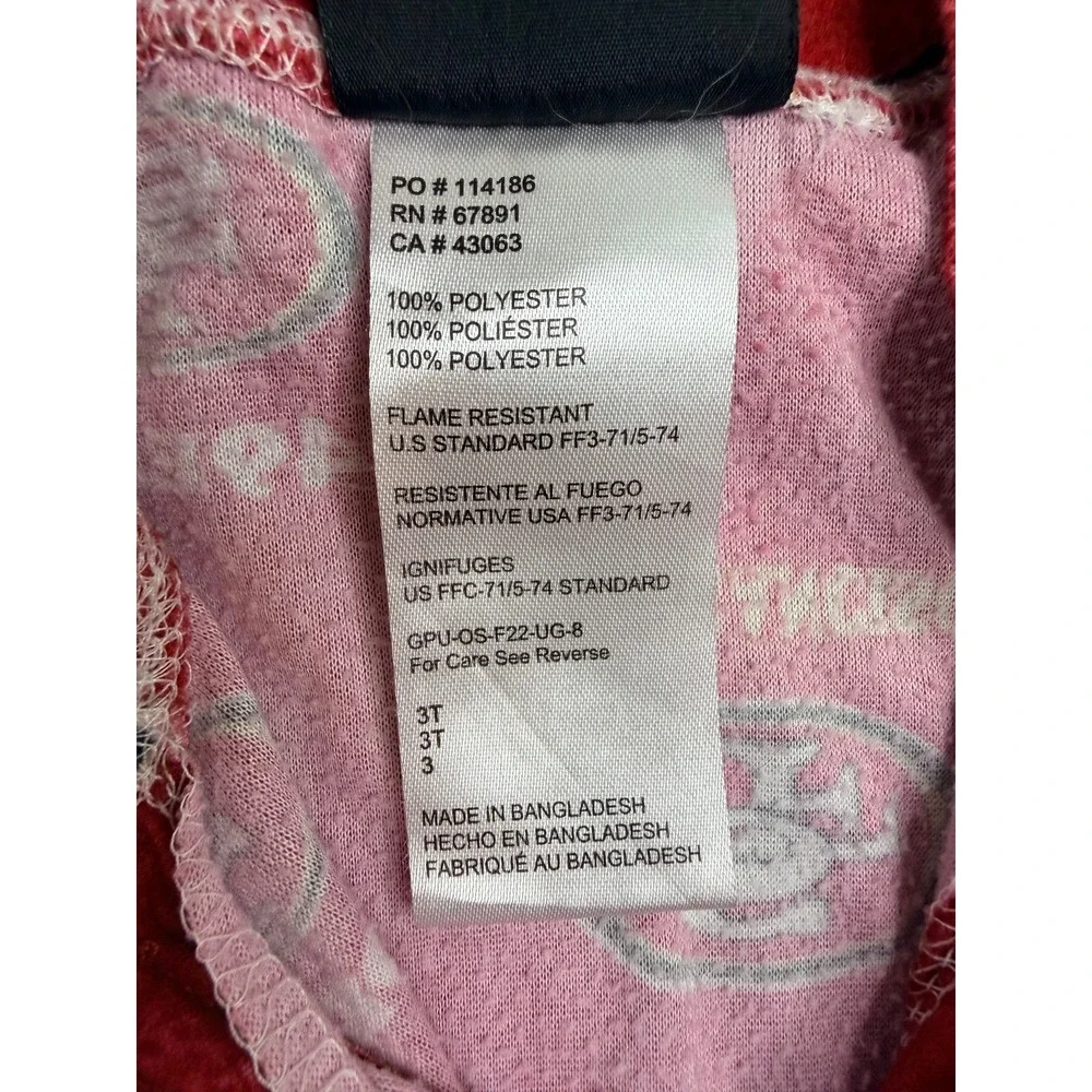 San Francisco 49ers Toddler Pajamas Size 3T‎ Red Fleece Sleeper NFL Football